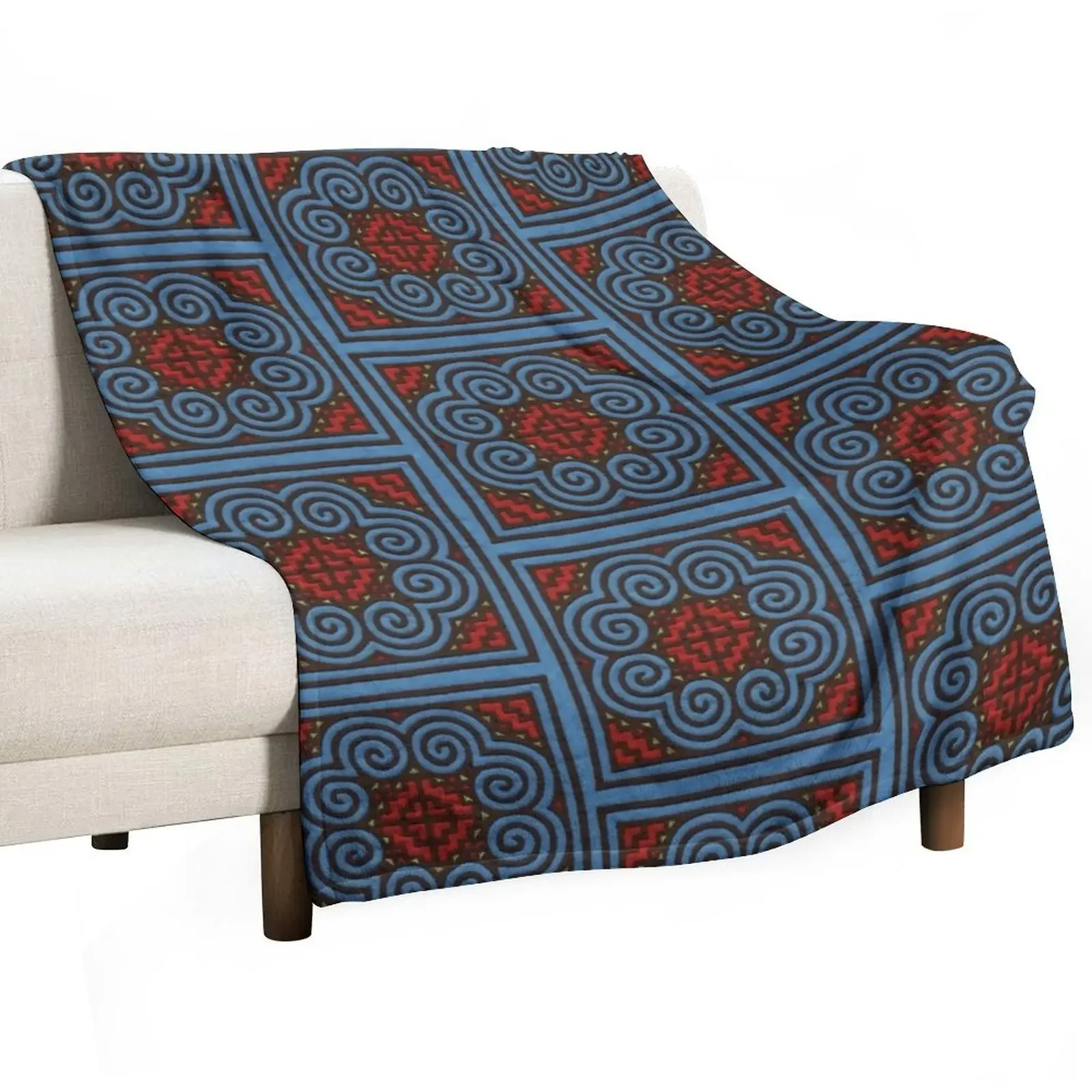3D Printing Elephant Foot - Hmong Elephant Foot Pattern Throw Blanket