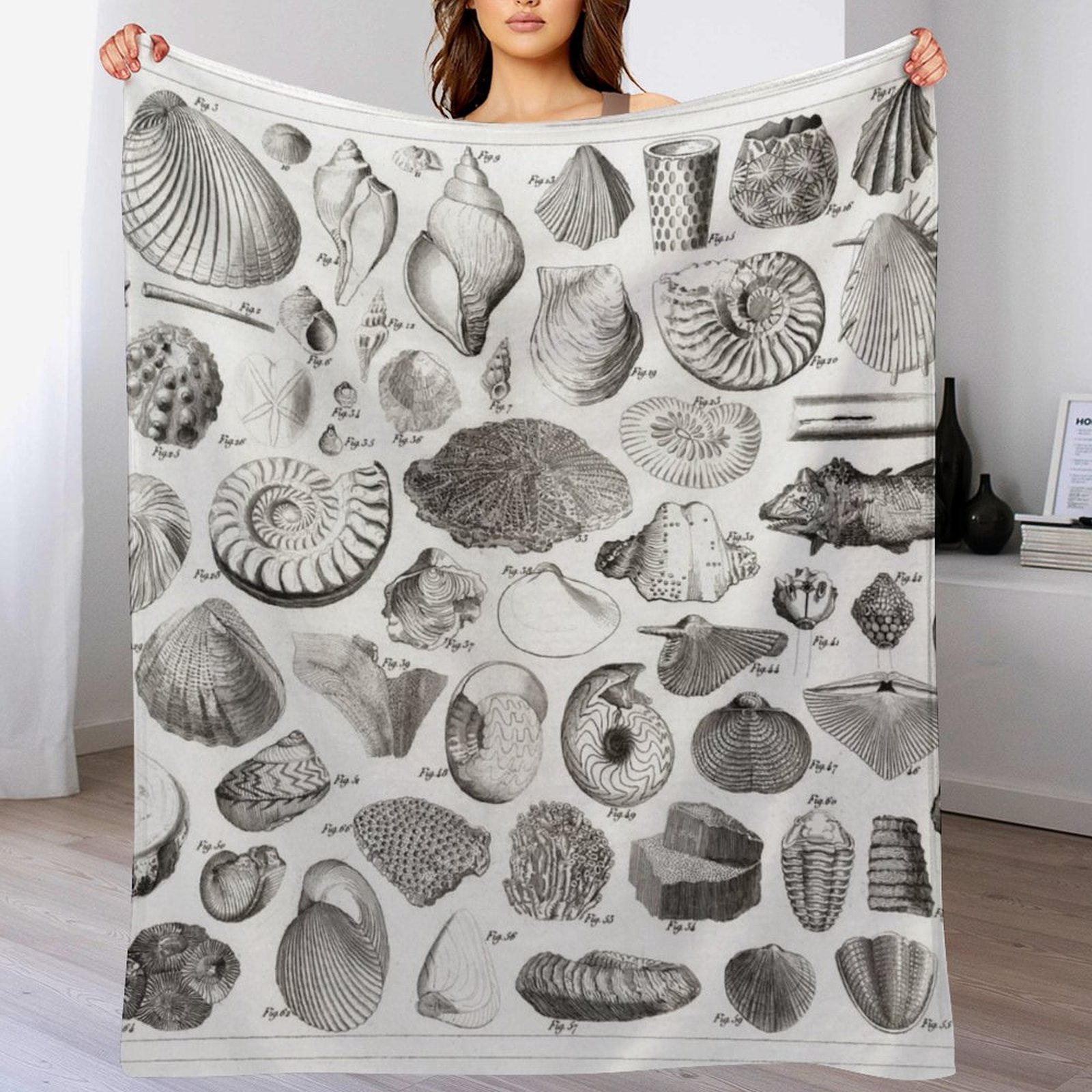 3D Printing Diagram - 1857 Diagram Paleontology: Fossils Throw Blanket