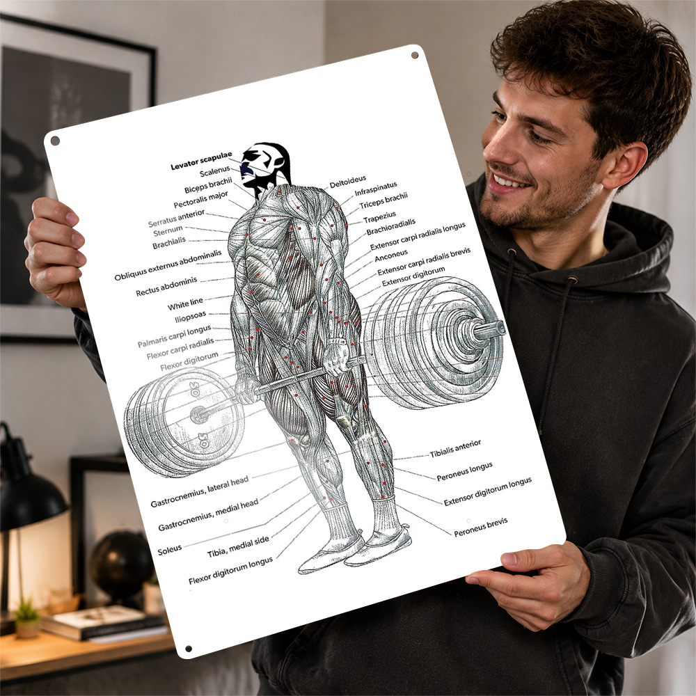 3D Printing Diagram - Deadlift Muscle Anatomy Diagram 3D Printed