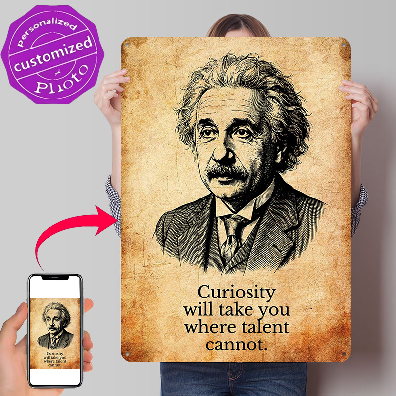 3D Printing Quotes - Albert Einstein Inspirational Quote Poster Retro