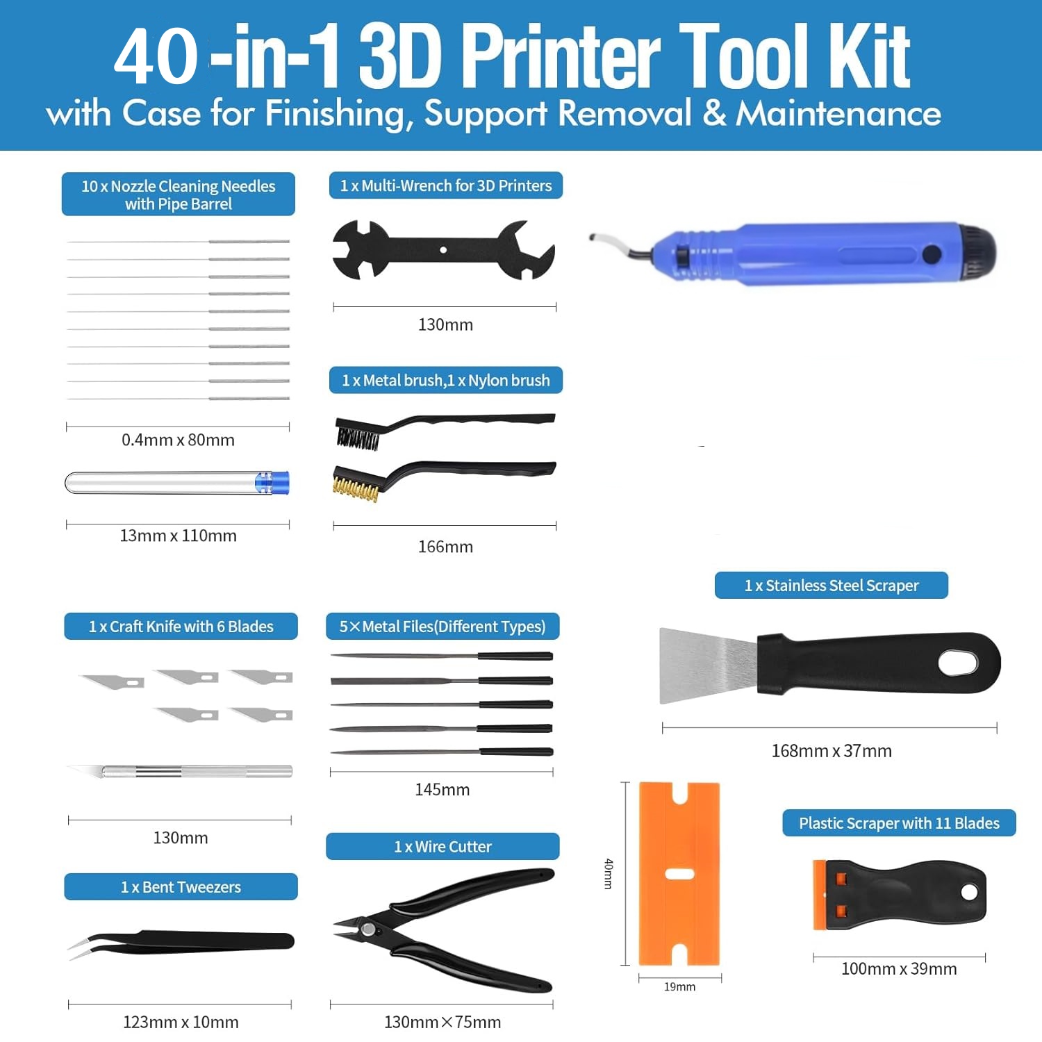 40PCS 3D Printer Tools, Scrape - 3D Printing Files 评论和价格