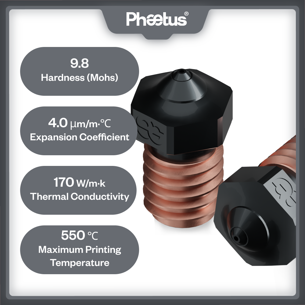 Phaetus Silicon Carbide V6 Noz - 3D Printing News 评论和价格