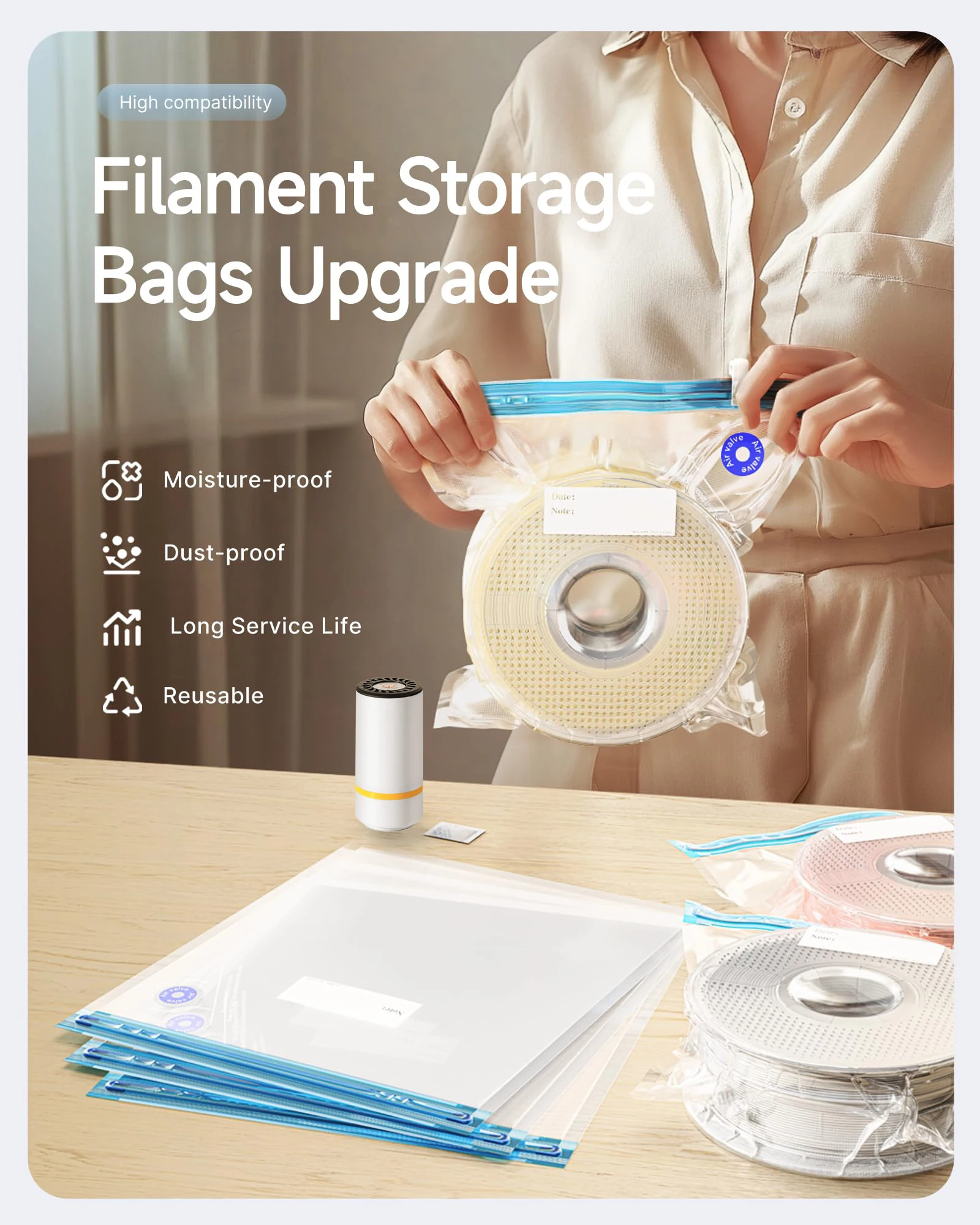 3D Printer Filament Vacuum Bag - Abs Filament Spool 评论和价格