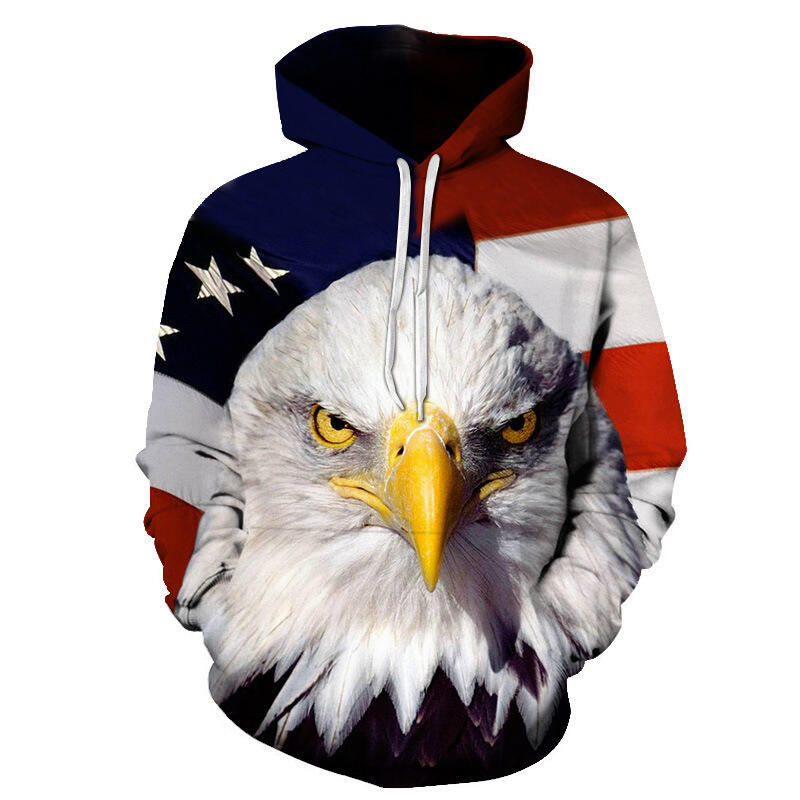 Usa Bald Eagle 3D Print Hoodie - 3D Printing Usa 评论和价格